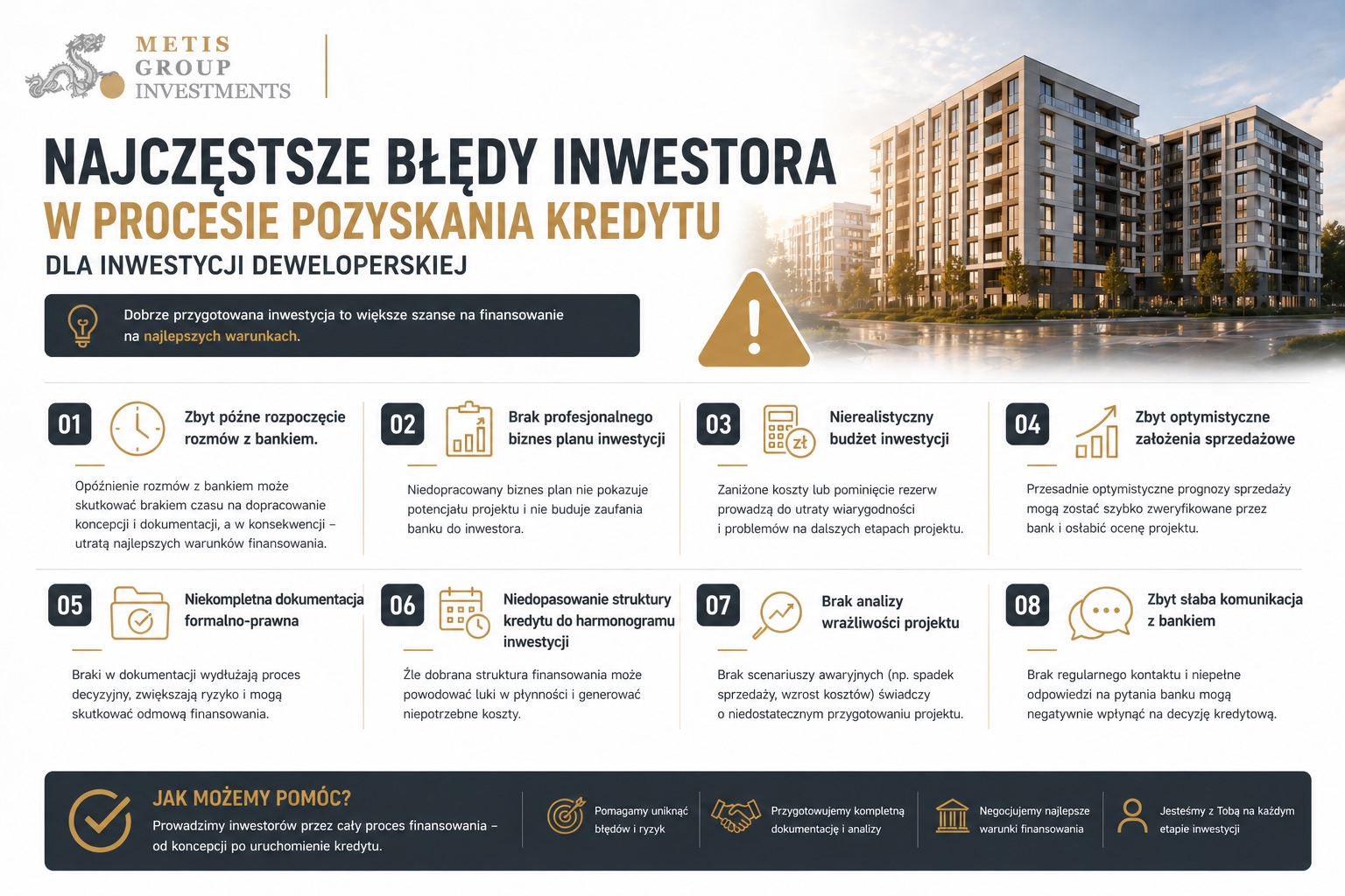 Pozyskanie kredytu deweloperskiego- najczęstsze błędy inwestorów