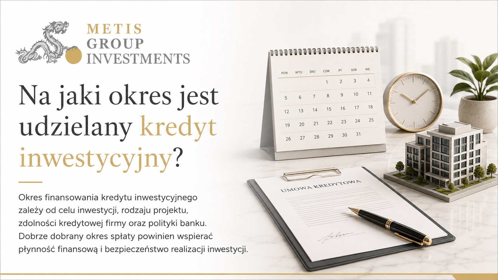 Na jaki okres jest udzielany kredyt inwestycyjny?