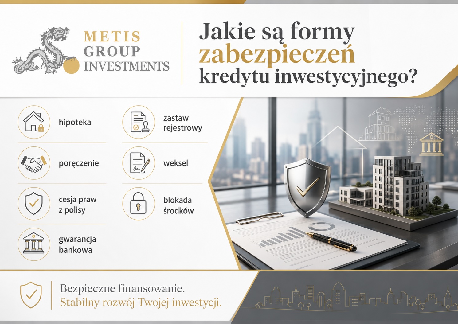 Jakie są formy zabezpieczeń kredytu inwestycyjnego?